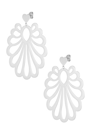 Earrings festive pattern - silver h5 