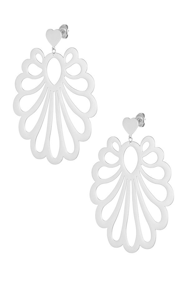 Earrings festive pattern - silver
