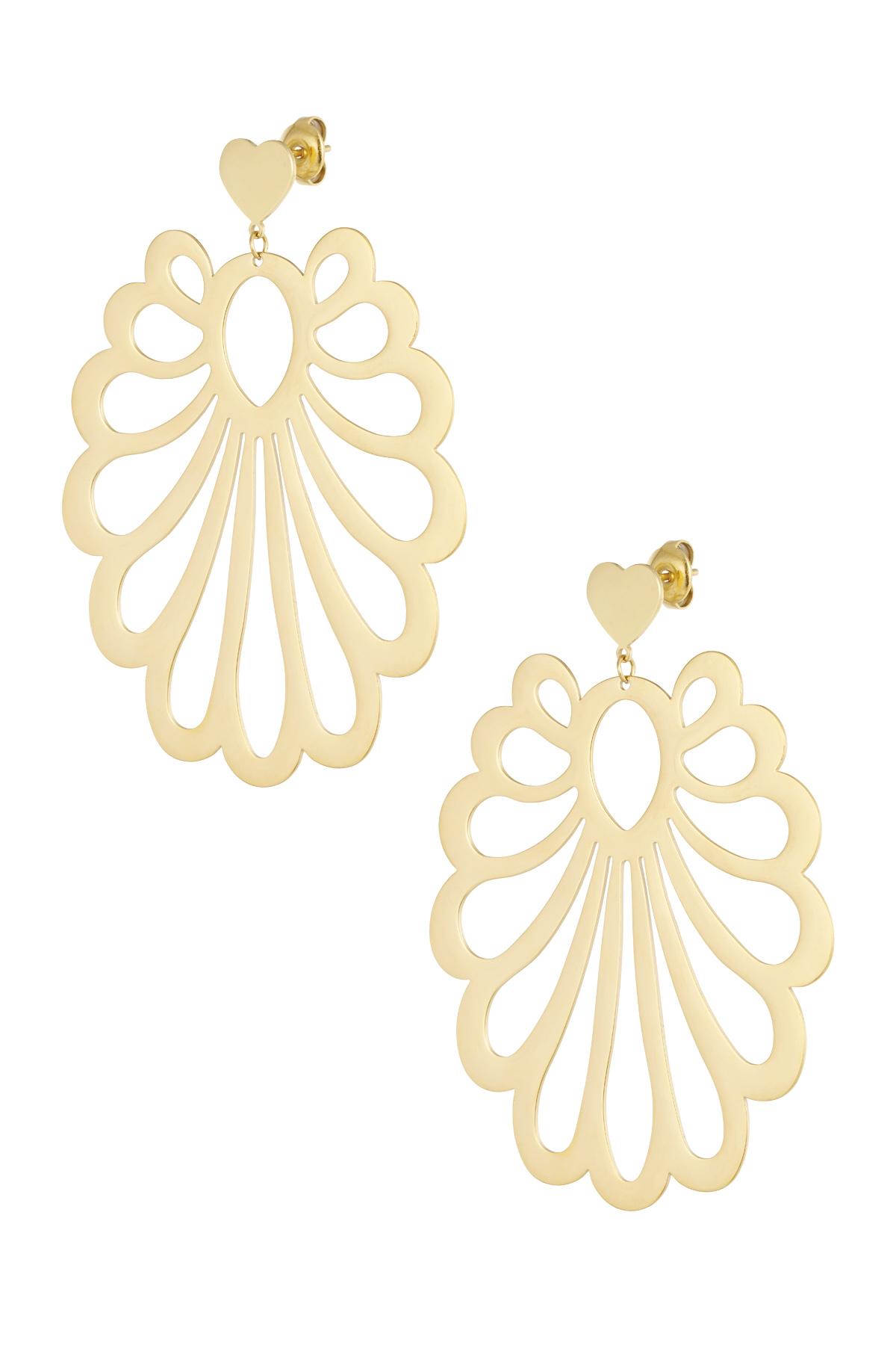 Earrings festive pattern - Gold color 2