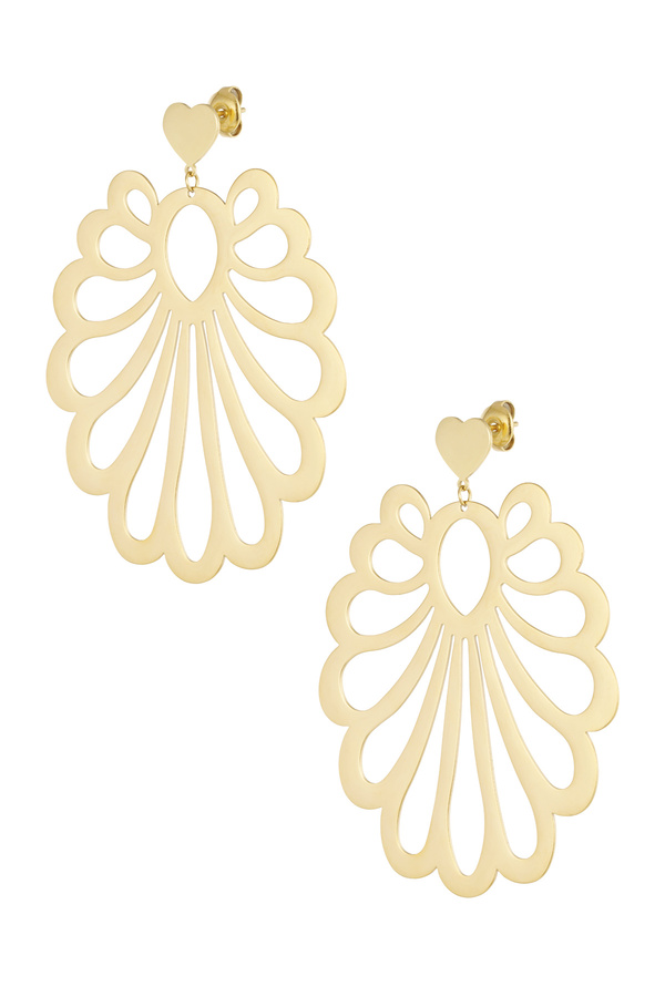 Earrings festive pattern - gold