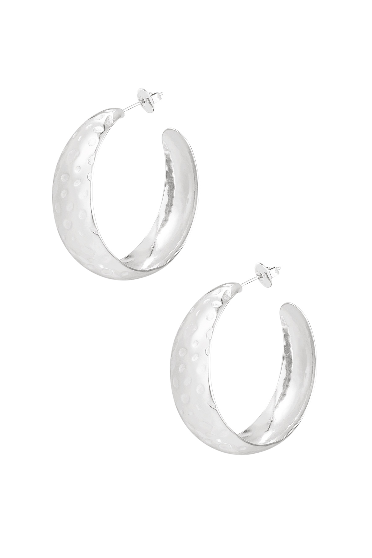 Earrings bubbly structure - Silver Color color 2