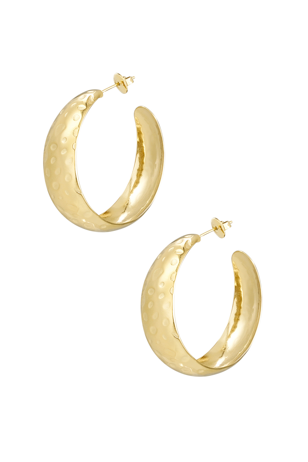 Earrings bubbly structure - gold 