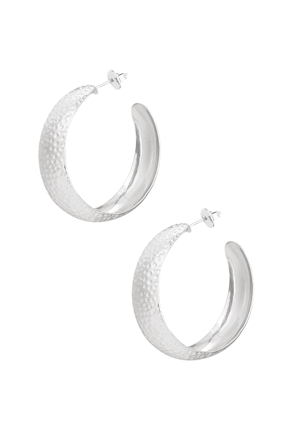 Earrings bubbly structure - silver h5 