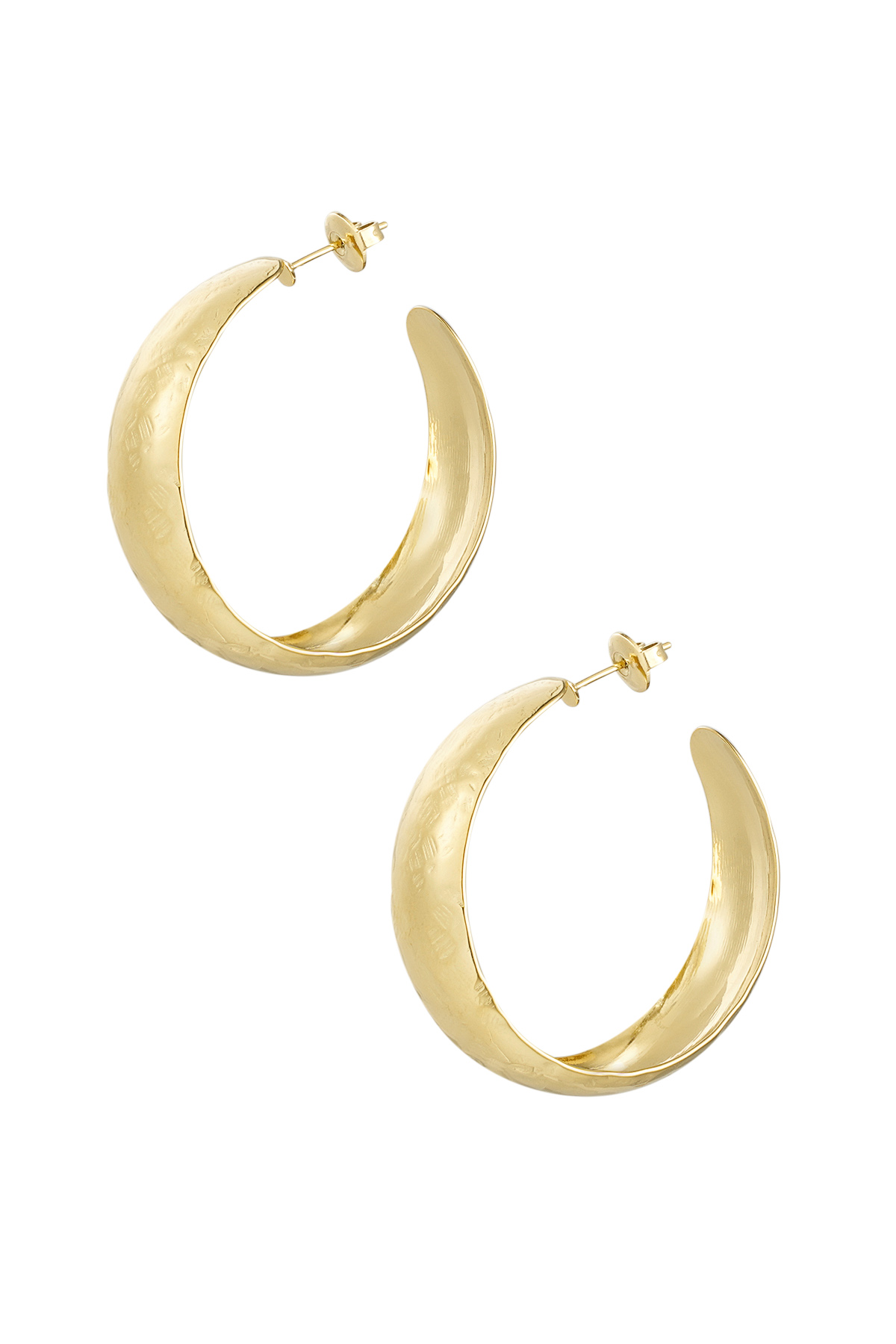 Earrings subtle structure - Gold color 2