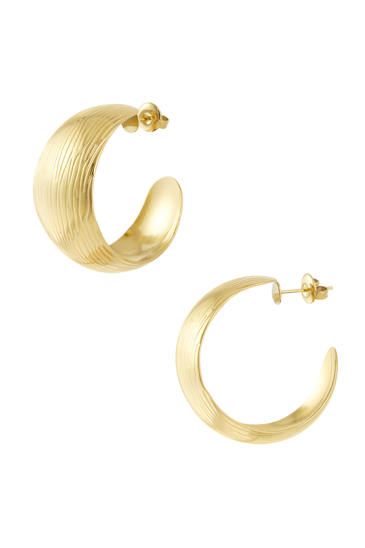 Creoles with structure medium - Gold color 2