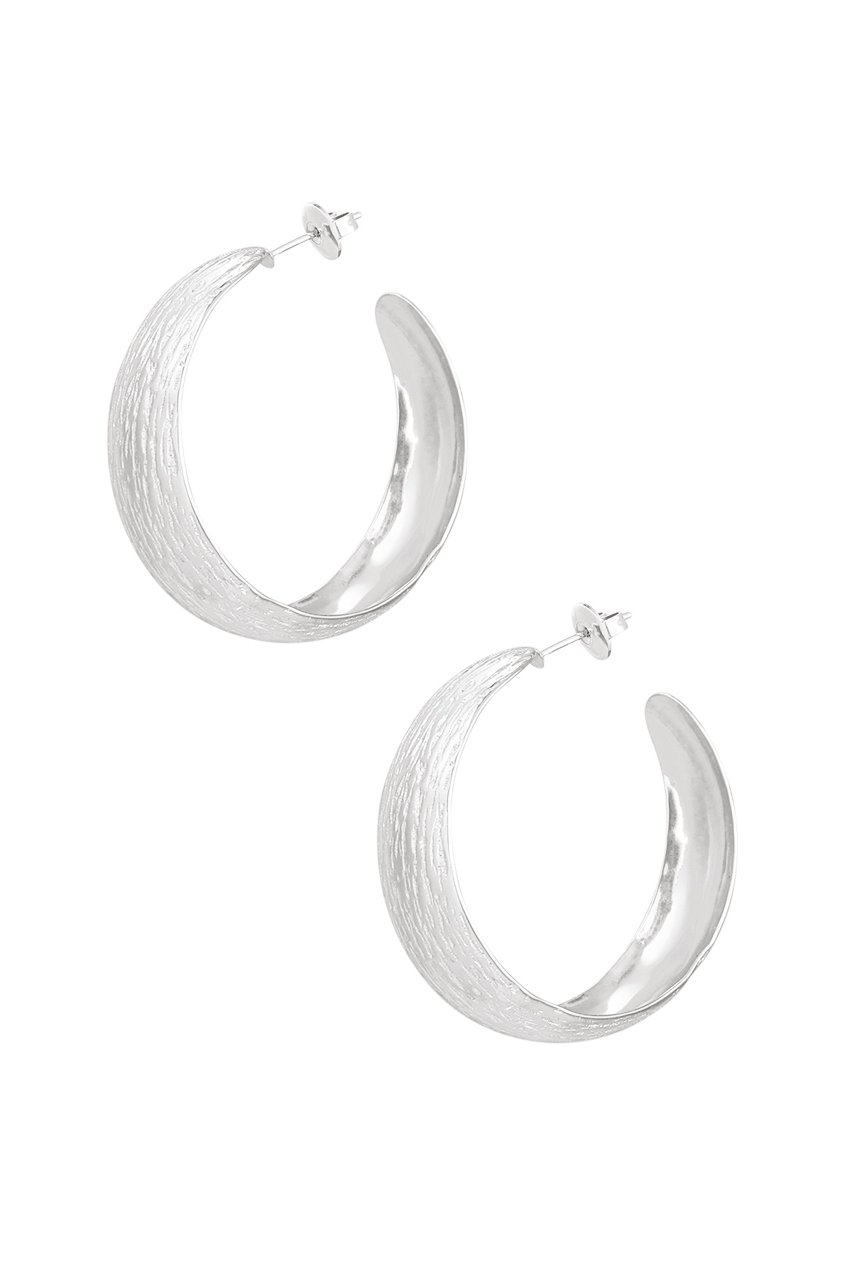 Earrings with print - silver