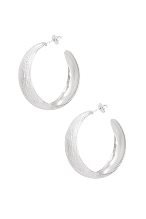 Earrings with print - silver h5 