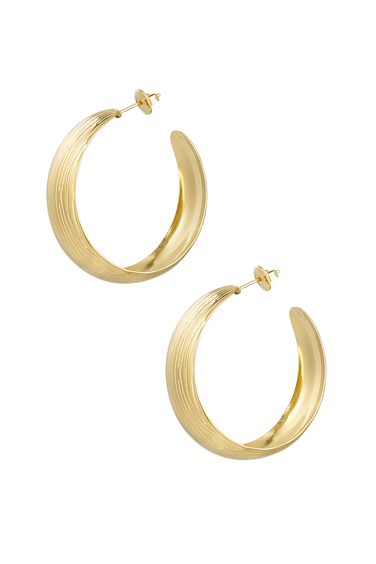 Earrings with print - gold h5 