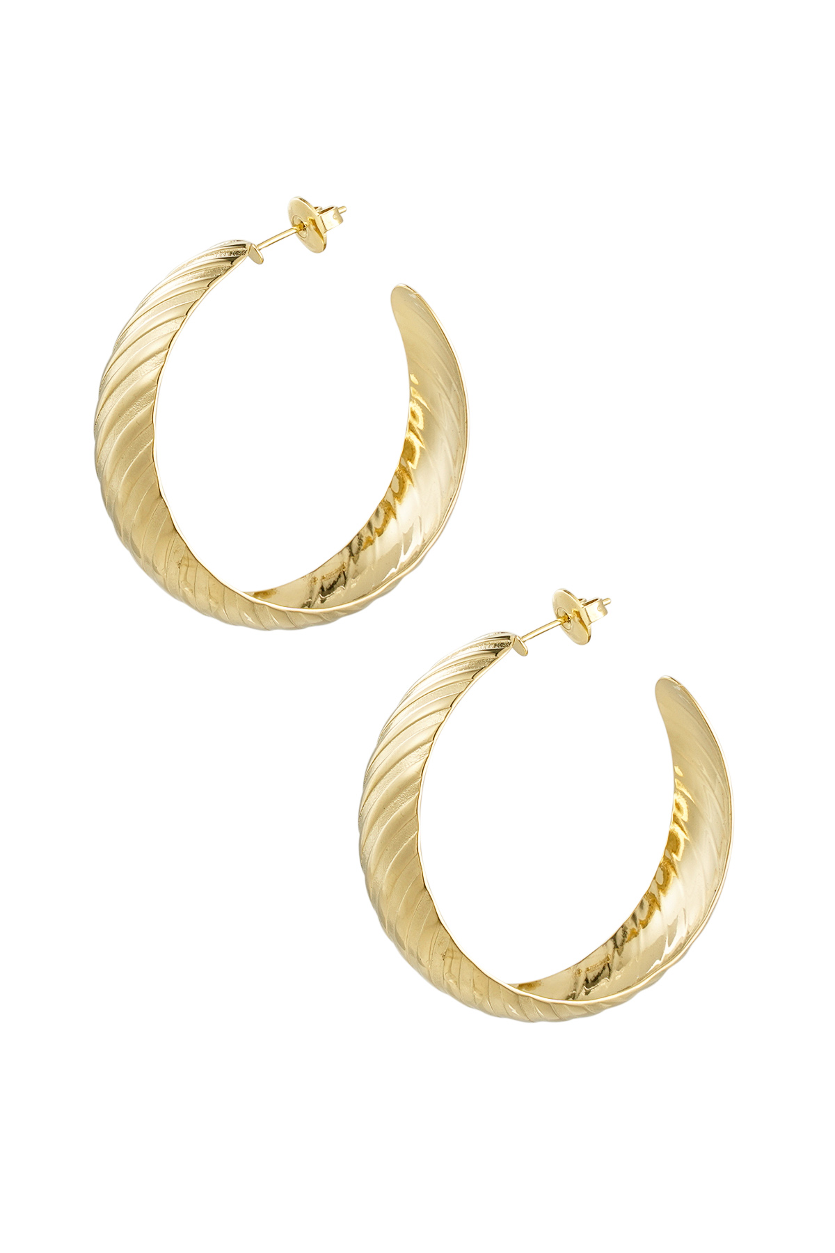 Earrings stripe detail - gold h5 