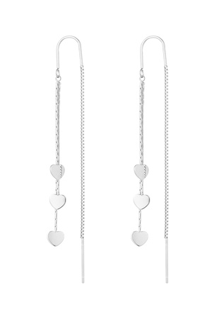 Hanging earrings 3 x hearts - silver h5 