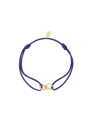 Satin bracelet connected heart - dark blue h5 