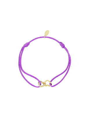 Bracelet satin connecté coeur - violet h5 