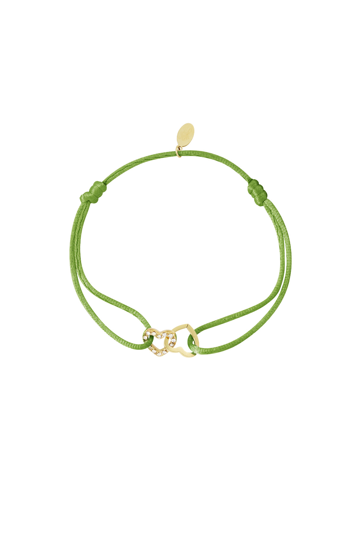 Bracelet satin connecté coeur - or vert h5 