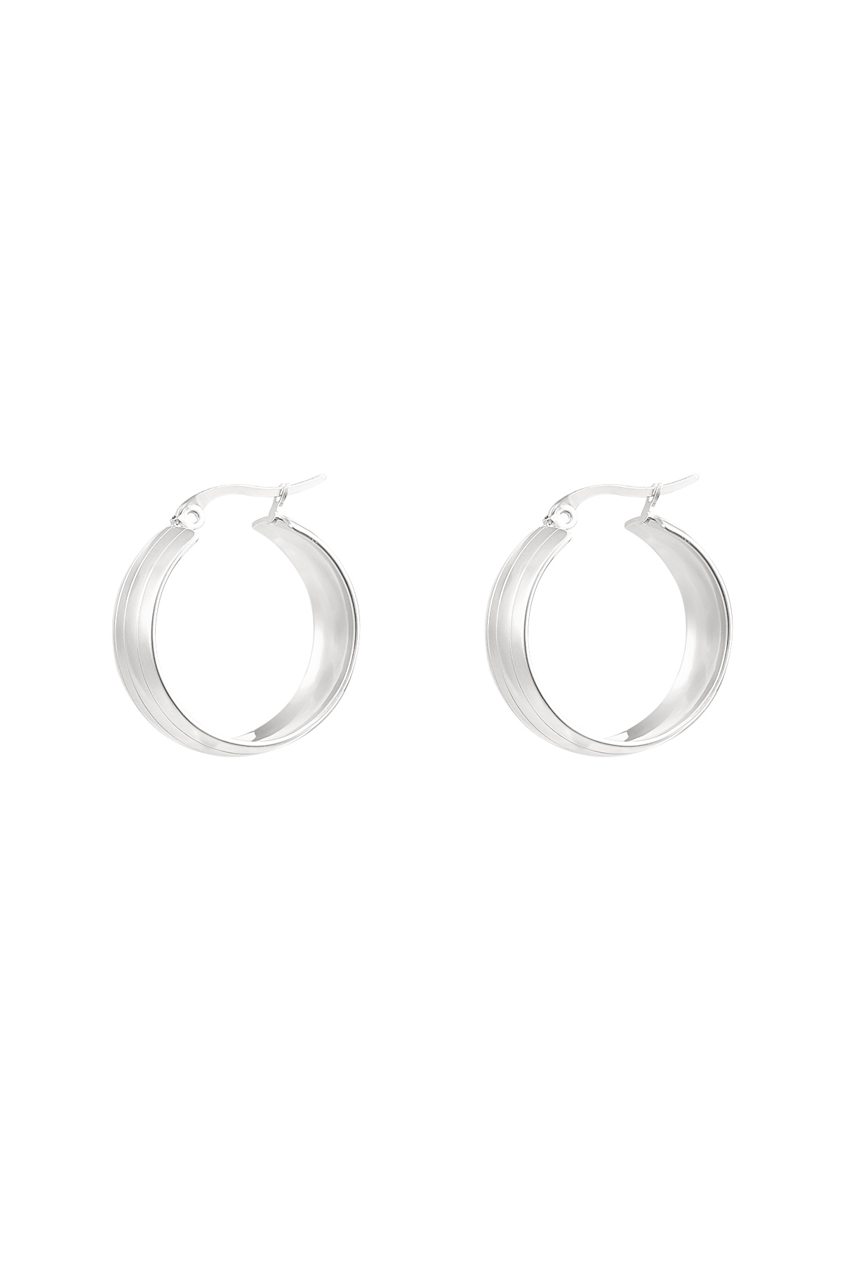Runde Ohrringe mit kleiner Struktur – Silber h5 