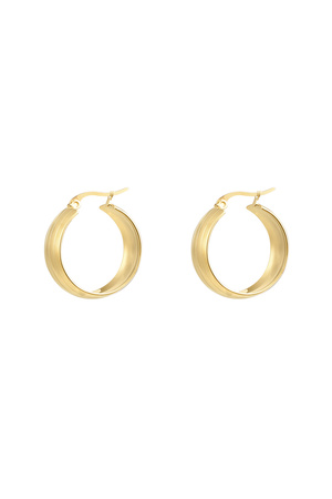 Round earrings with small structure - gold h5 