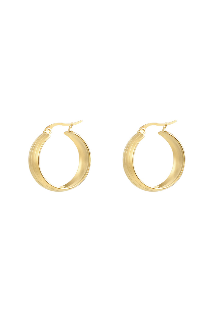 Round earrings with small structure - gold 