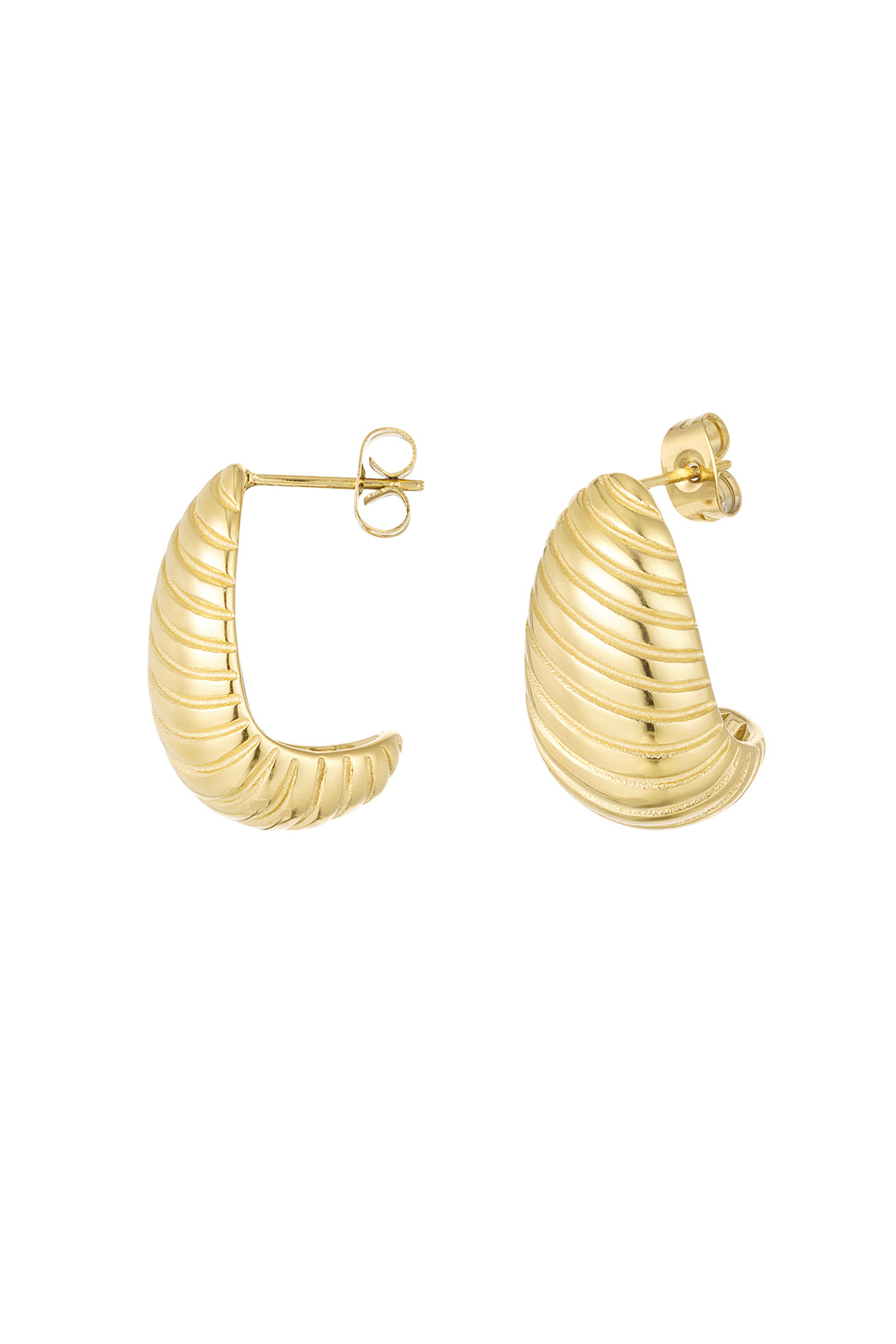 Half croissant earring - gold h5 