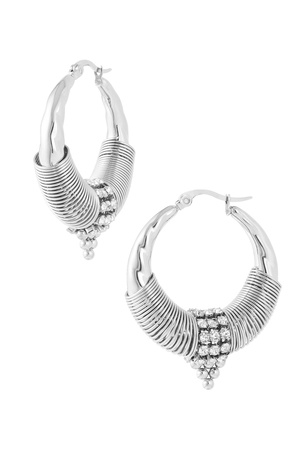 Earrings bohemian vibe - silver h5 