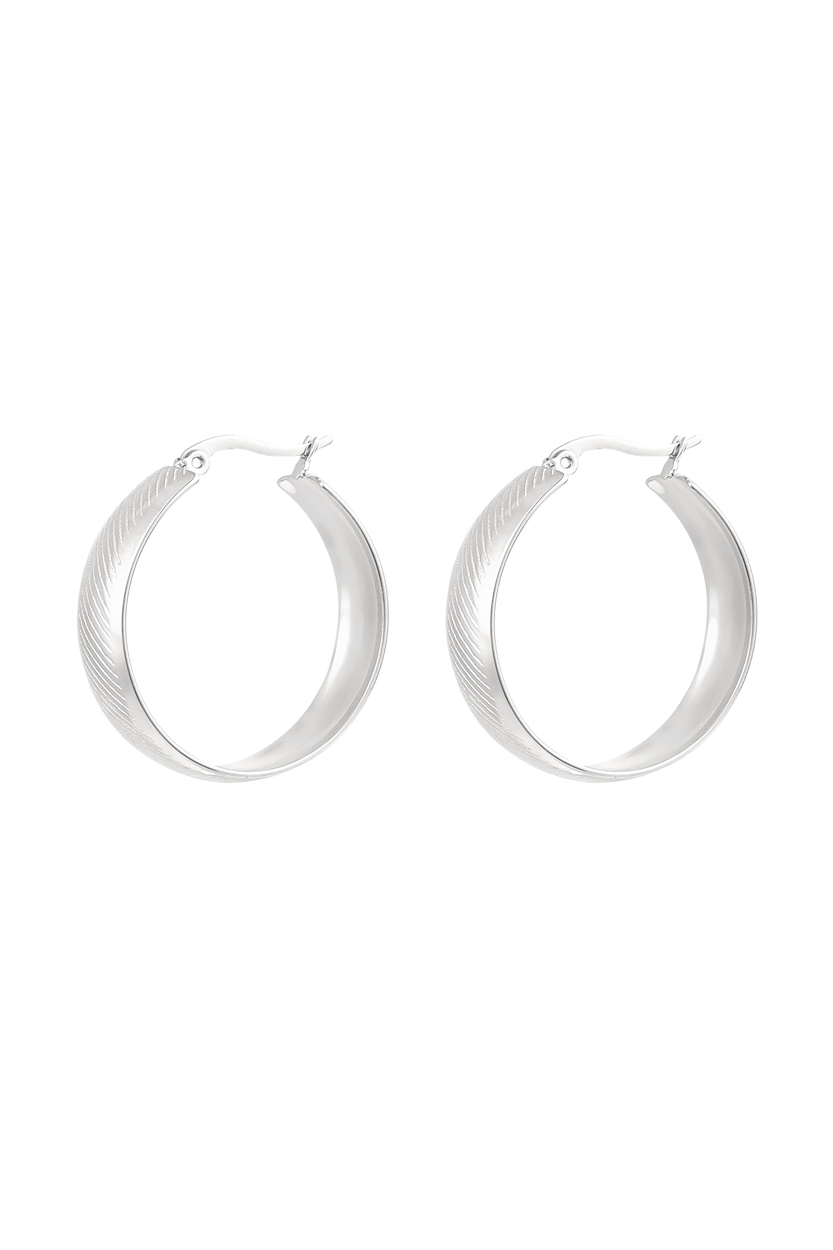 Earrings with print - silver