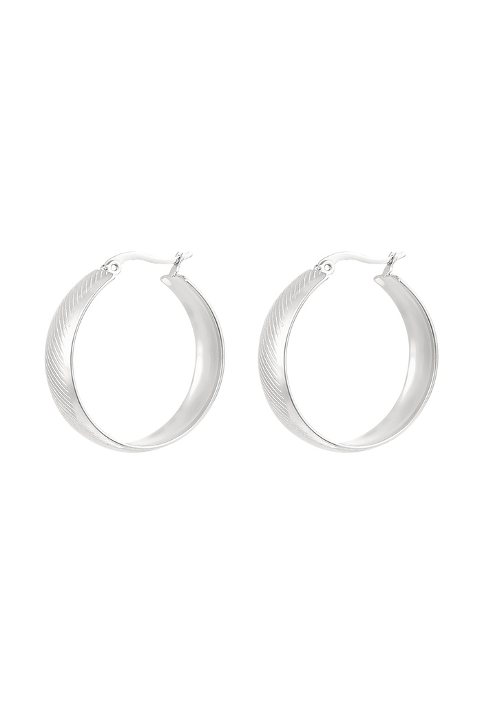 Earrings with print - silver 