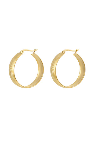 Earrings with print - gold h5 
