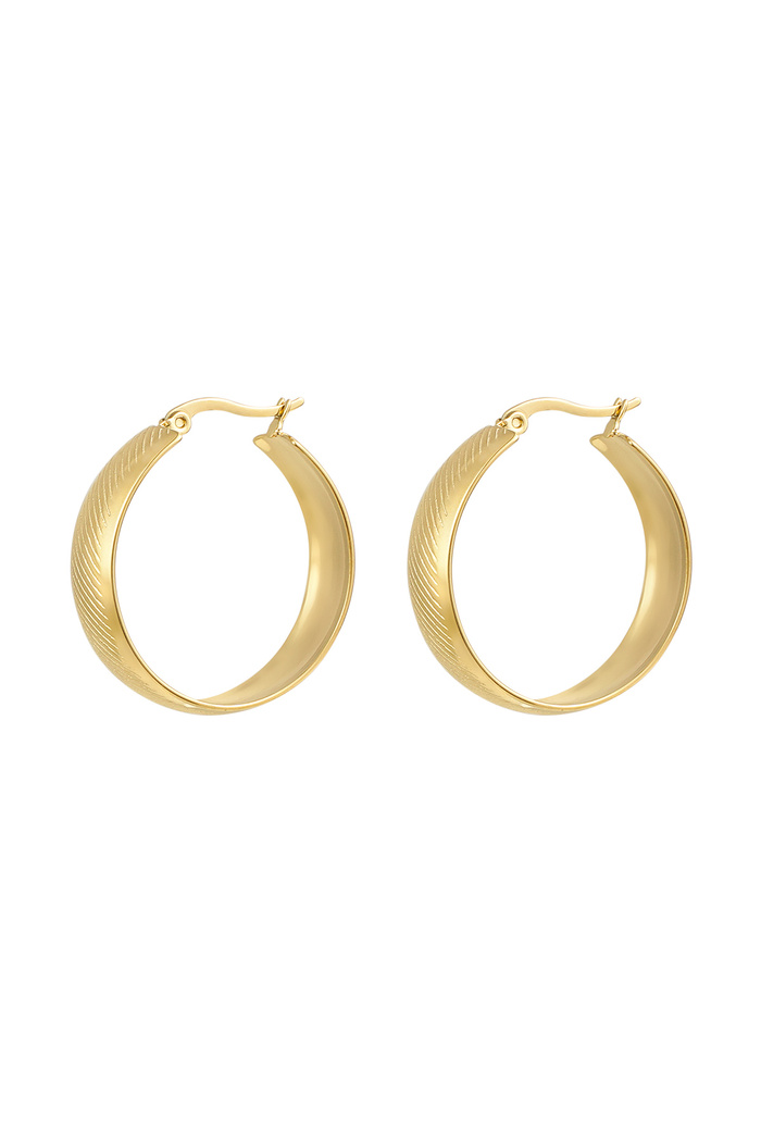 Earrings with print - gold 