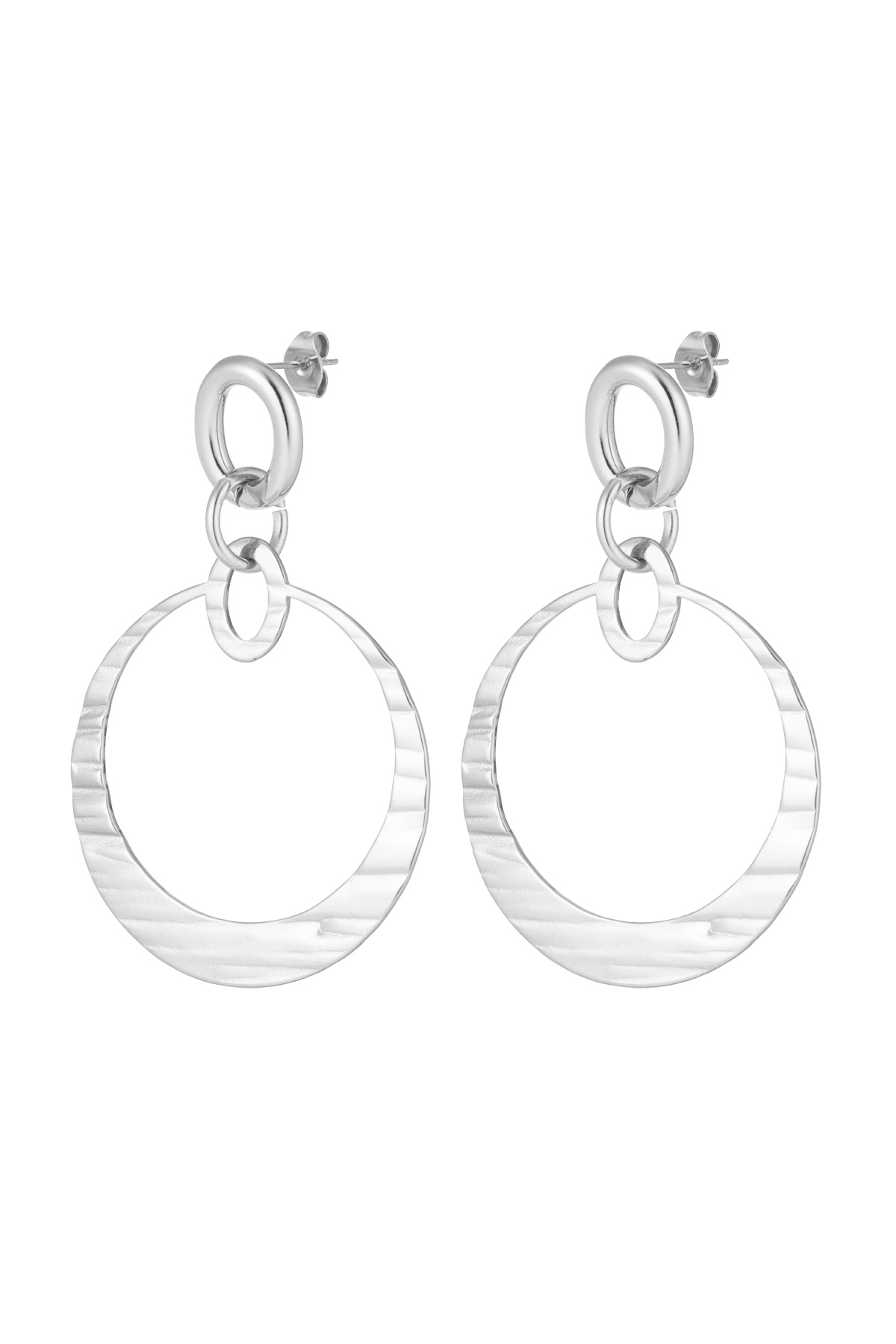 Earrings rings - silver h5 