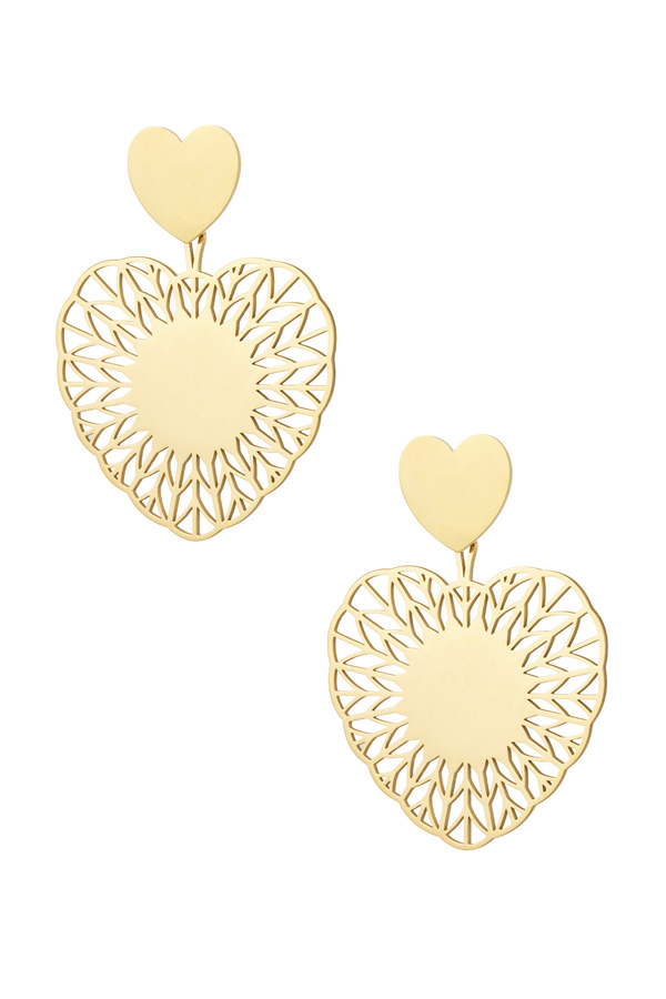 Earrings heart mandela - gold