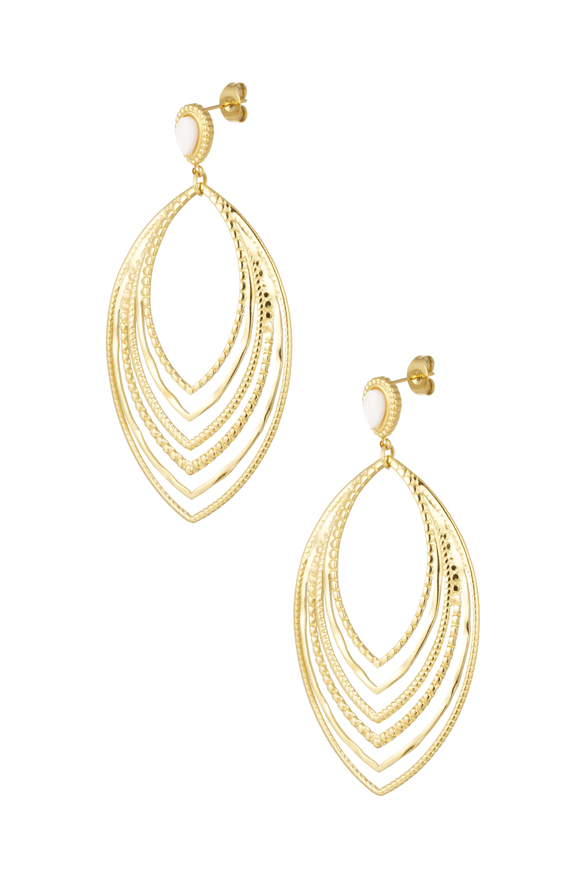 Earrings oval party - gold