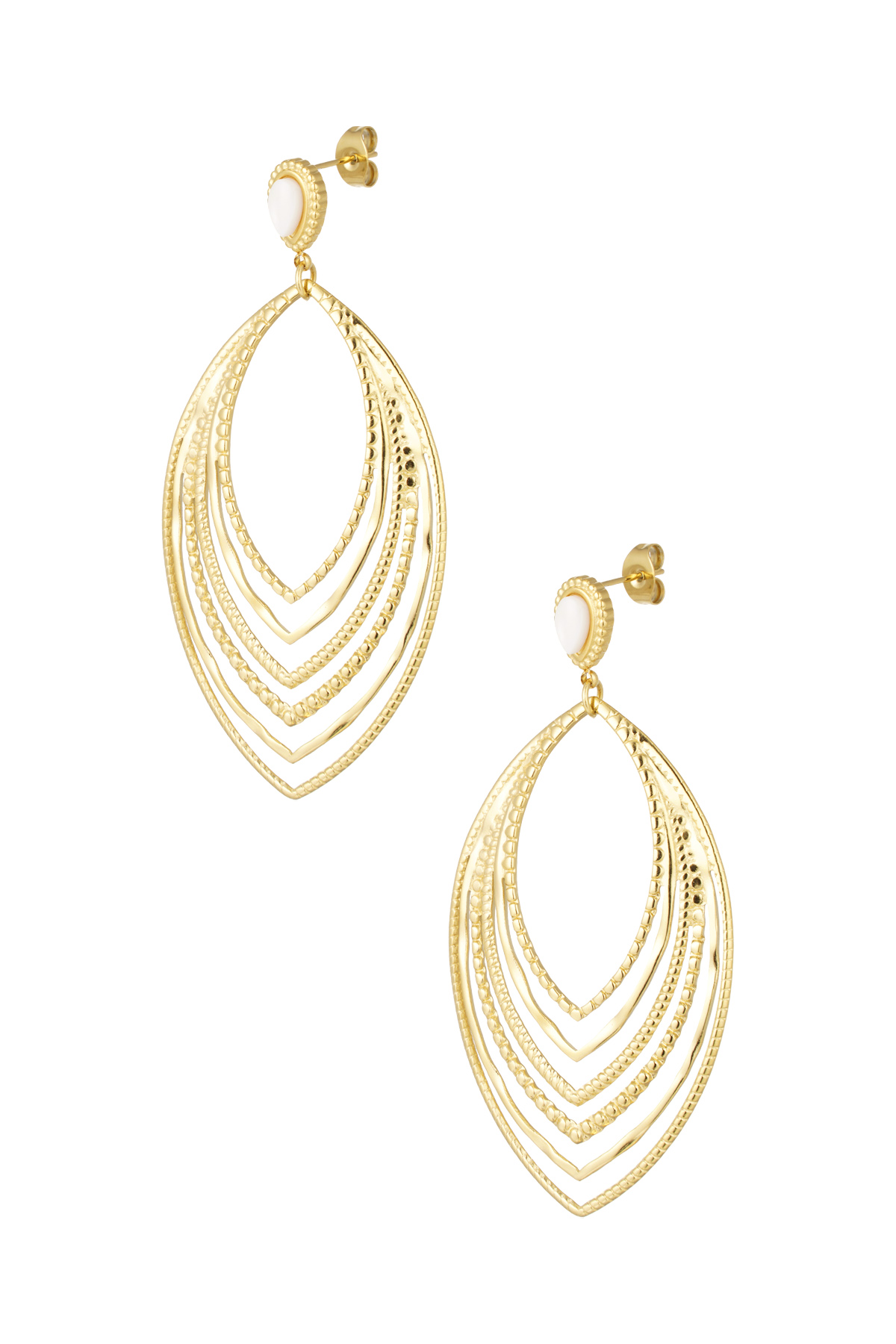 Earrings oval party - Gold color 2