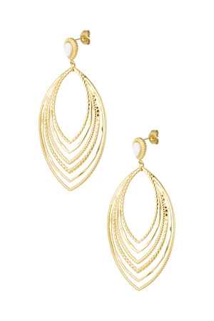Earrings oval party - gold h5 