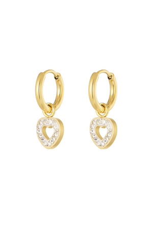Earrings cute heart - gold h5 