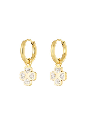 Earrings hearts clover - gold h5 