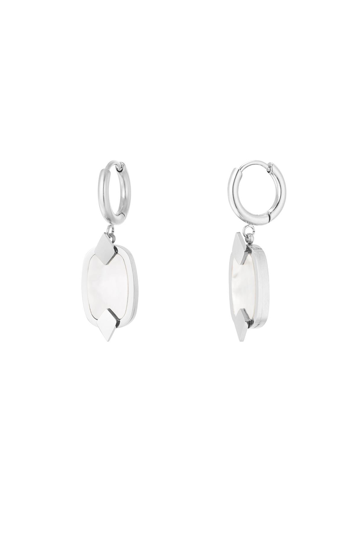 Earrings with charm - silver