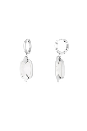 Earrings with charm - silver h5 
