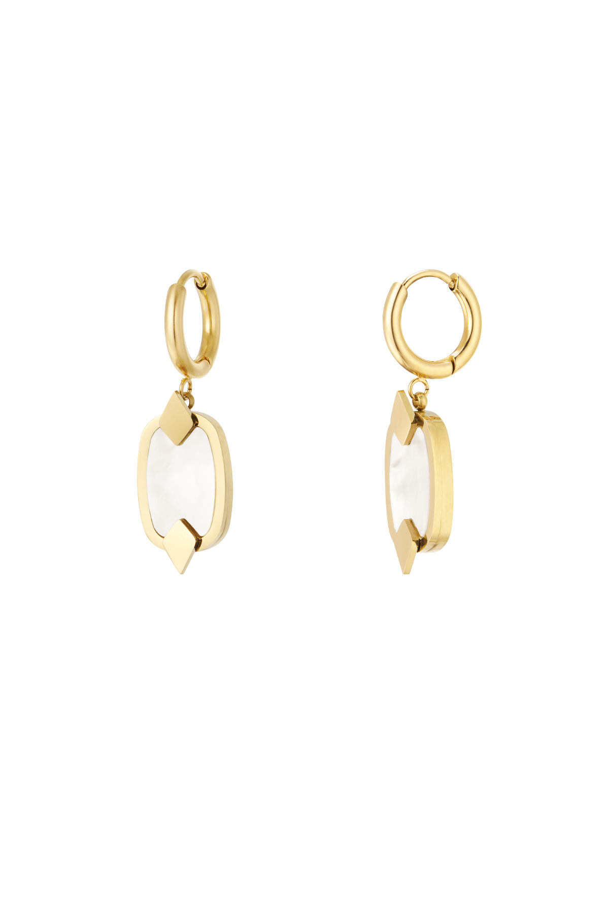Earrings with charm - gold