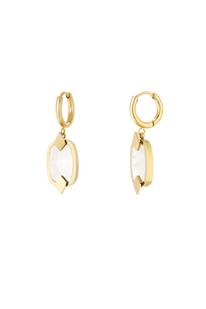 Earrings with charm - gold h5 