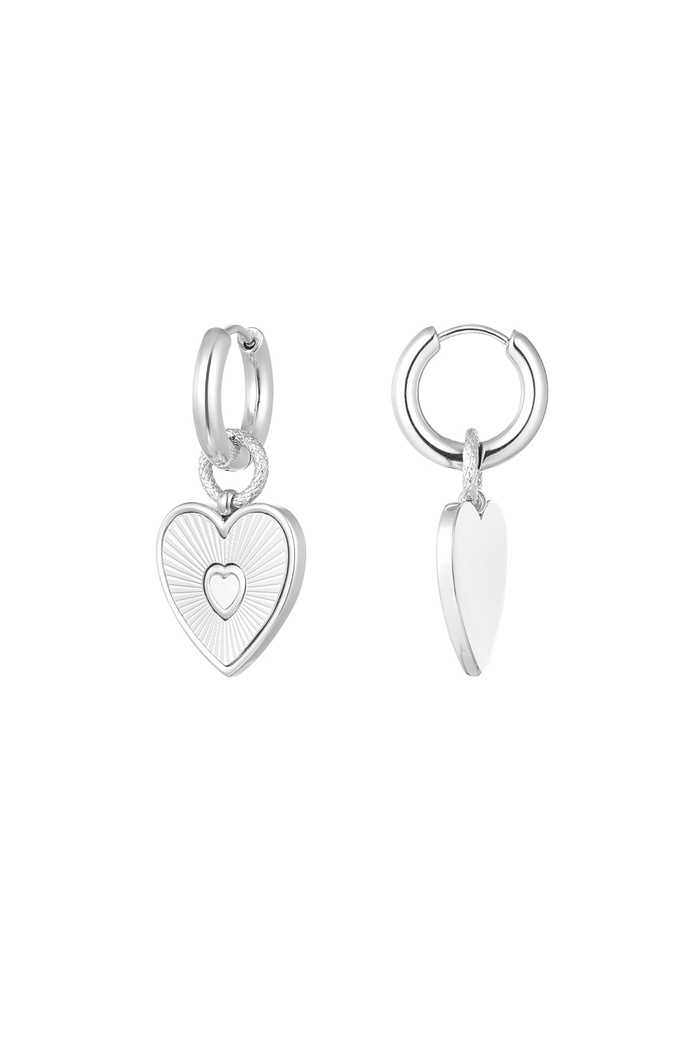 Heart earrings - silver 