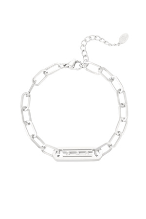 Link bracelet with stones - silver h5 