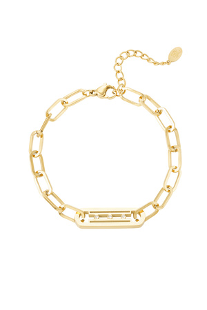 Link bracelet with stones - gold h5 