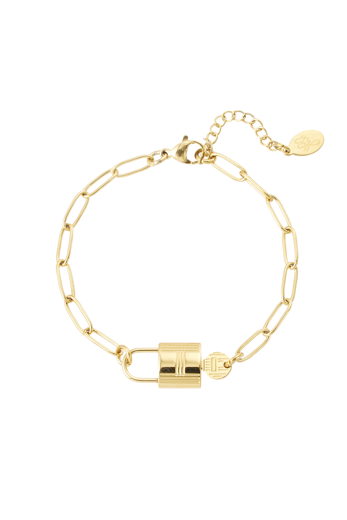 Link bracelet lock - gold