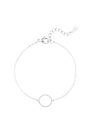 Bracelet glittering round - silver h5 