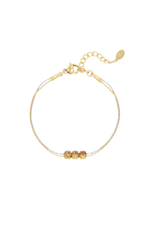 Bracelet gold/silver with stone - gold h5 