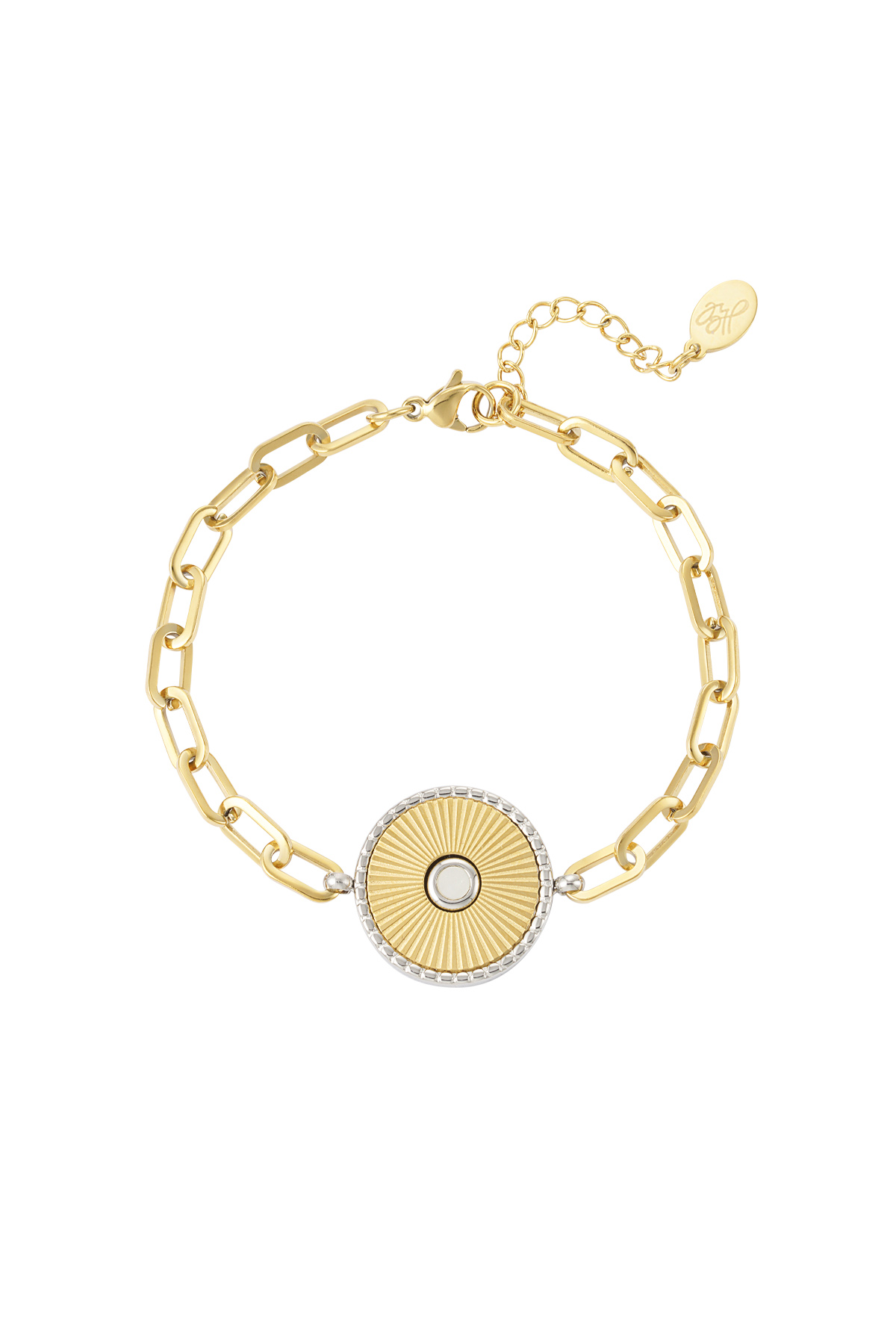 Link bracelet with gold/silver detail - Gold color