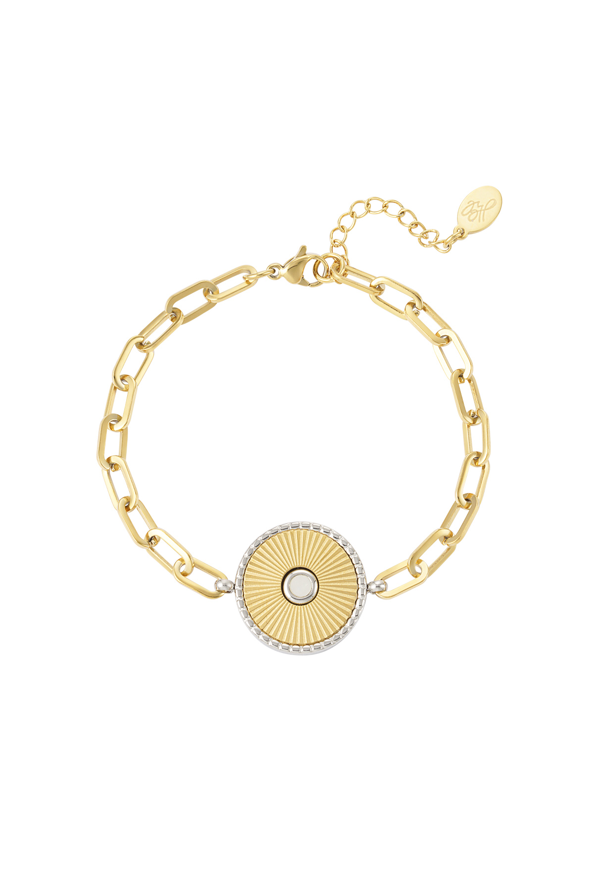 Link bracelet with gold/silver detail - gold 