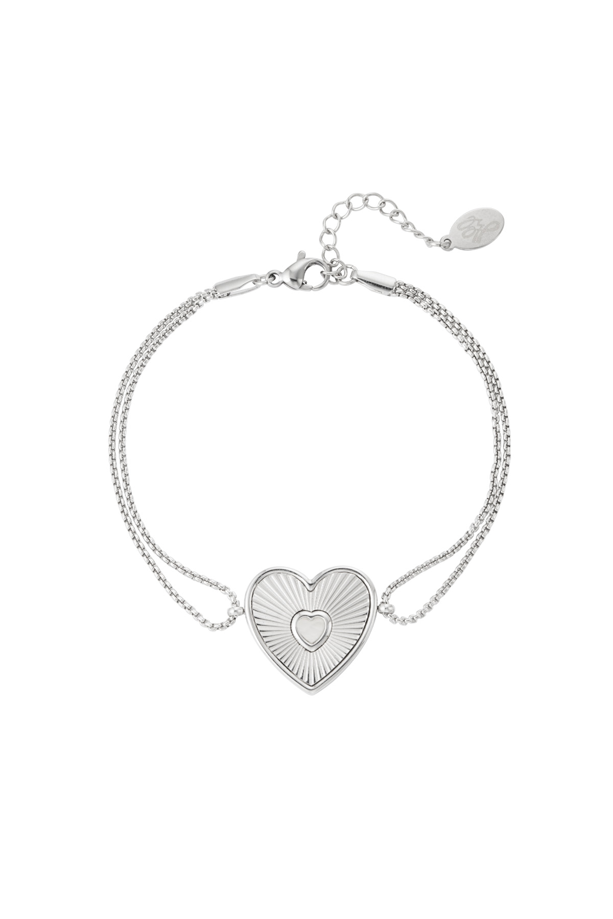Bracelet amoureux coeur - argent h5 