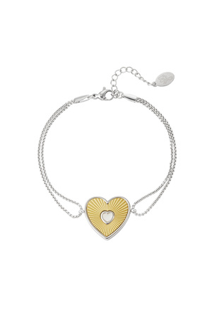 Bracelet amoureux coeur - doré h5 