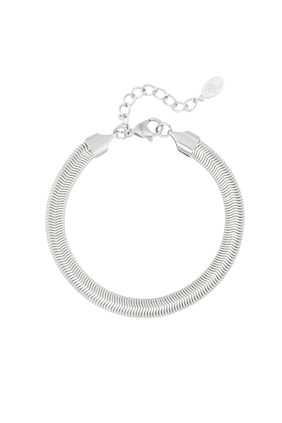 Bracelet flat coarse - silver-6.0MM