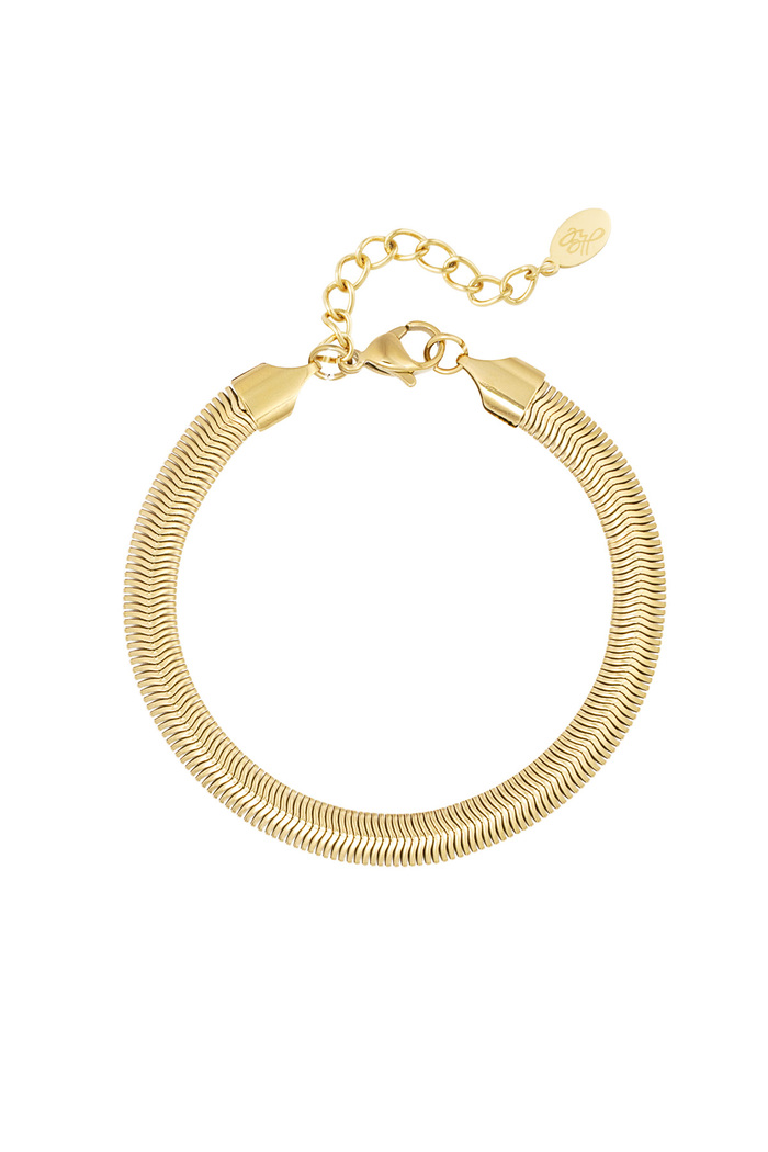 Bracelet flat coarse - gold-6.0MM 