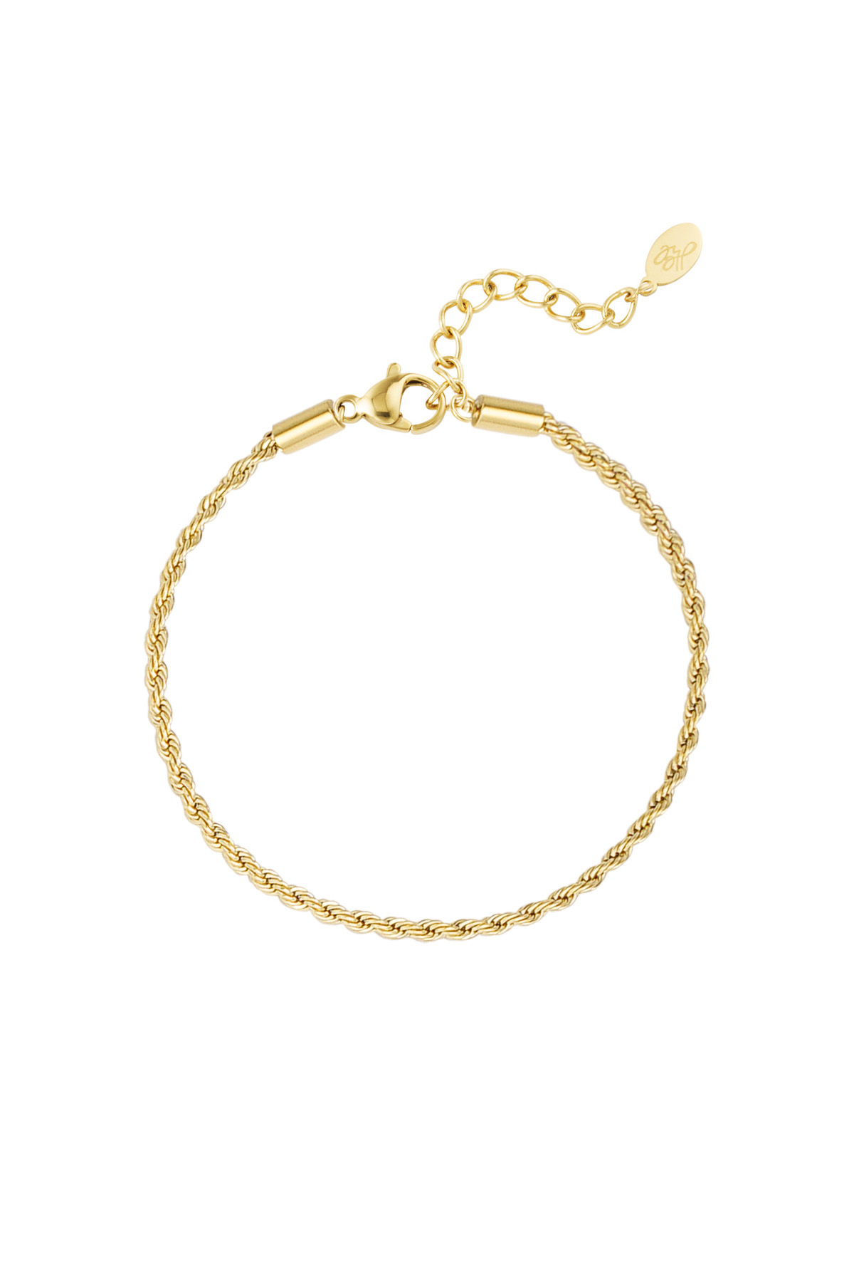 Bracelet jasseron twisted narrow - gold-2.0MM 2